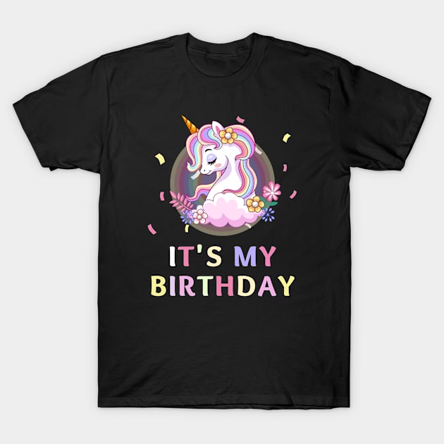 Magical Unicorn Birthday T-Shirt - Sparkle with party paper Celebration T-Shirt by TomUbon